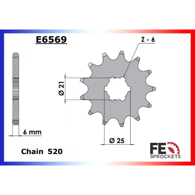 Authentique Pignon 10 dents pour chaine 520 – France Equipement 3220.E569.10