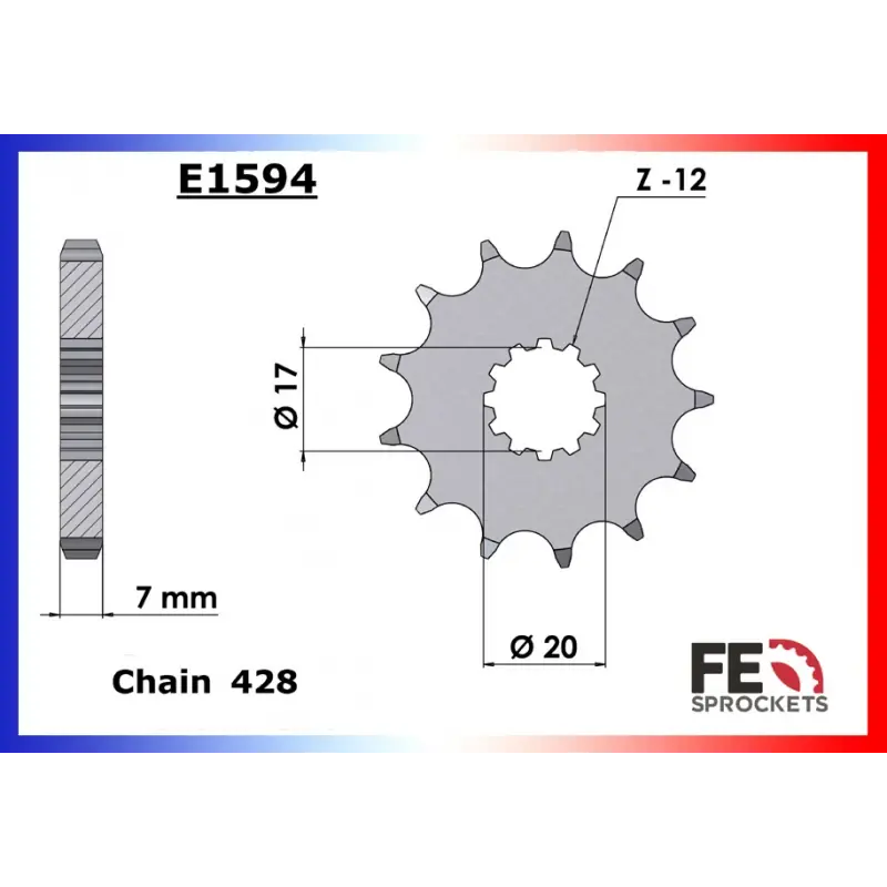 Dernière Chance Pignon 13 dents pour chaine 428 – France Equipement 3350.E1594.13