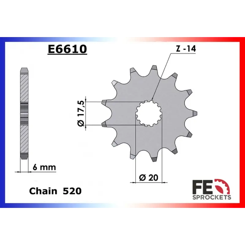Vente Directe Pignon 11 dents pour chaine 520 – France Equipement 4005.E610.11