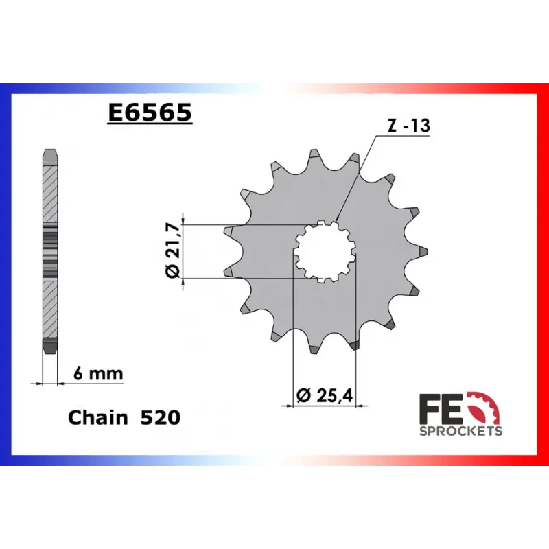 Vente Directe Pignon 16 dents pour chaine 520 – France Equipement 4603.E565.16