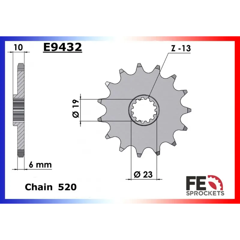 Retour Gratuit Pignon 12 dents pour chaine 520 – France Equipement 5115.E432.12