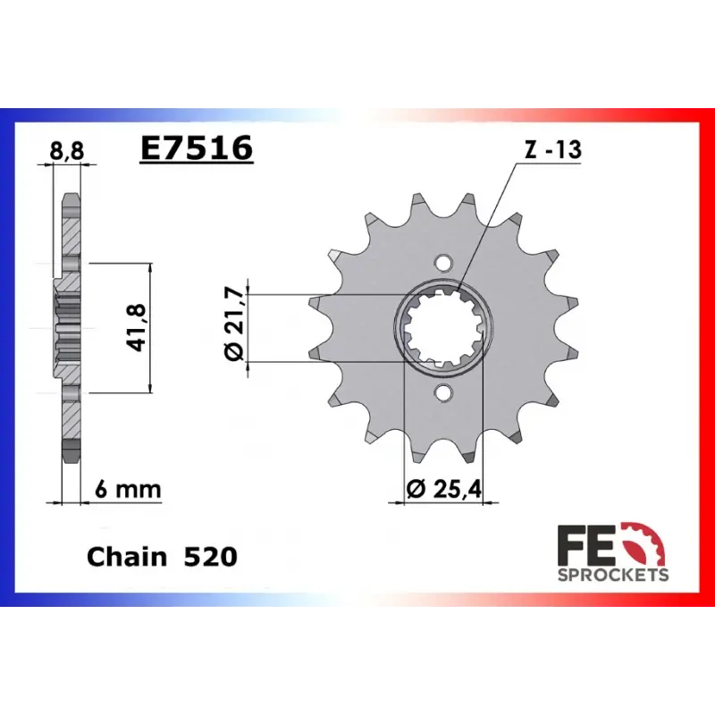 Commander Maintenant Pignon 14 dents pour chaine – France Equipement 6089.E512.14