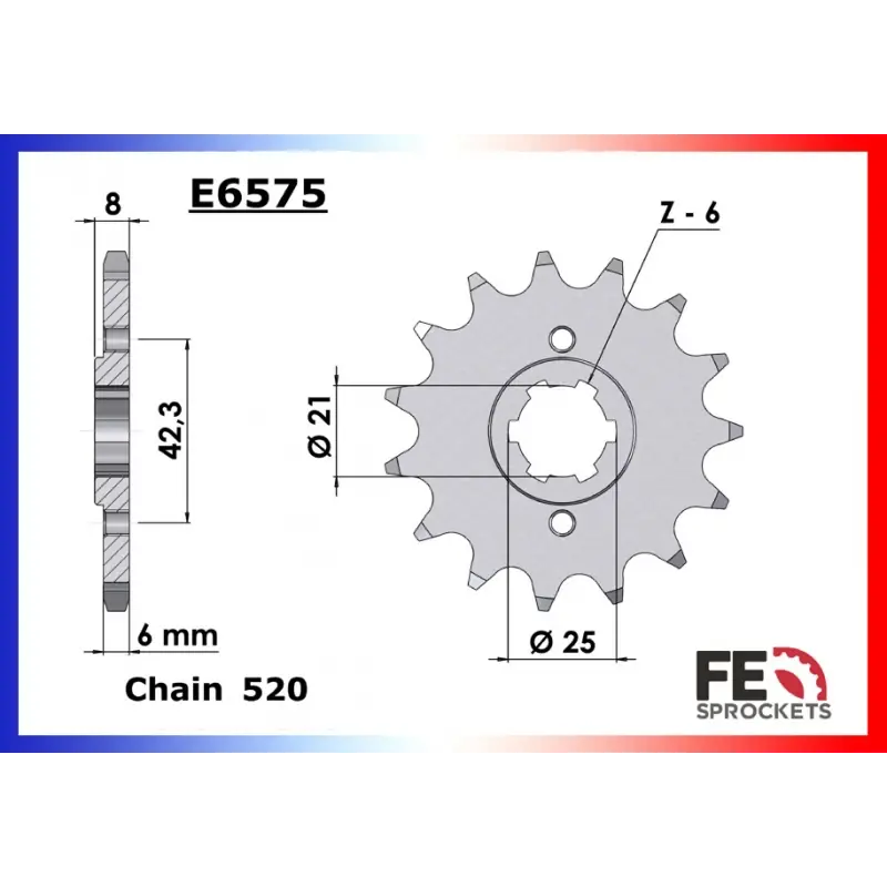 Achat Immédiat Pignon 13 dents pour chaine 520 – France Equipement 7782.E575.13