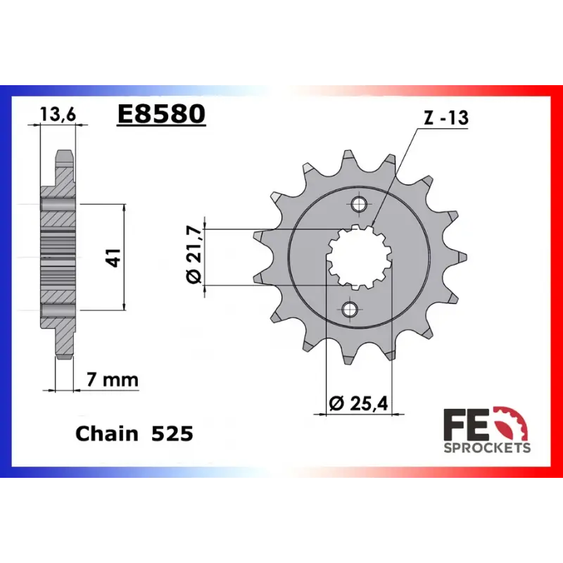 Vente Flash Pignon 14 dents pour chaine 525 – France Equipement 8709.E8580.14