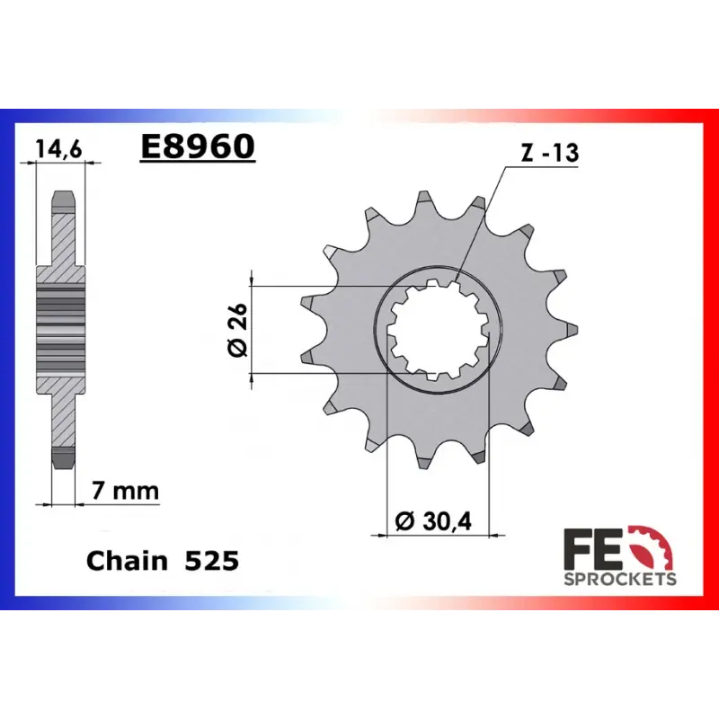 Soldes Pignon 17 dents pour chaine 525 – France Equipement 9219.E8960.17