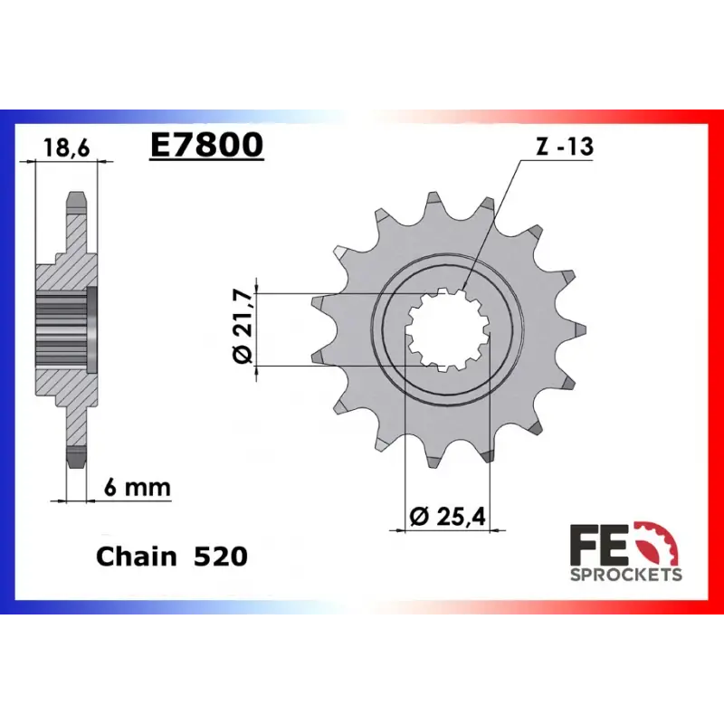 Usine Directe Pignon 14 dents pour chaine 520 – France Equipement 9297.E7800.14