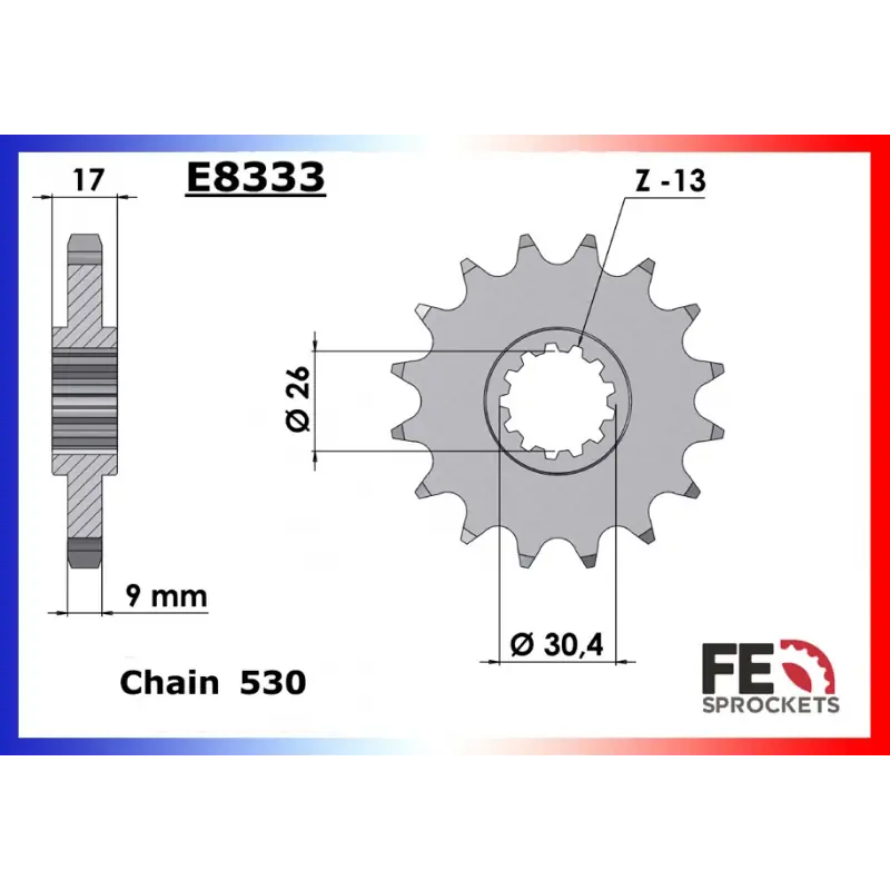 Bon Marché Pignon 14 dents pour chaine 530 – France Equipement 9305.E8333.14