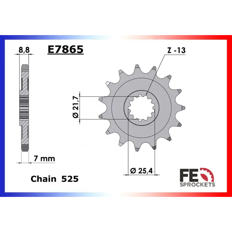 Bon Marché Pignon 14 dents pour chaine 525 – France Equipement 9383.E7865.14