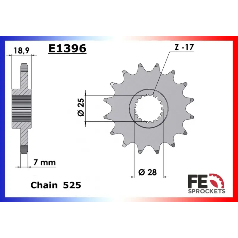Expédition Rapide Pignon 20 dents pour chaine 525 – France Equipement 9552.E1396.20
