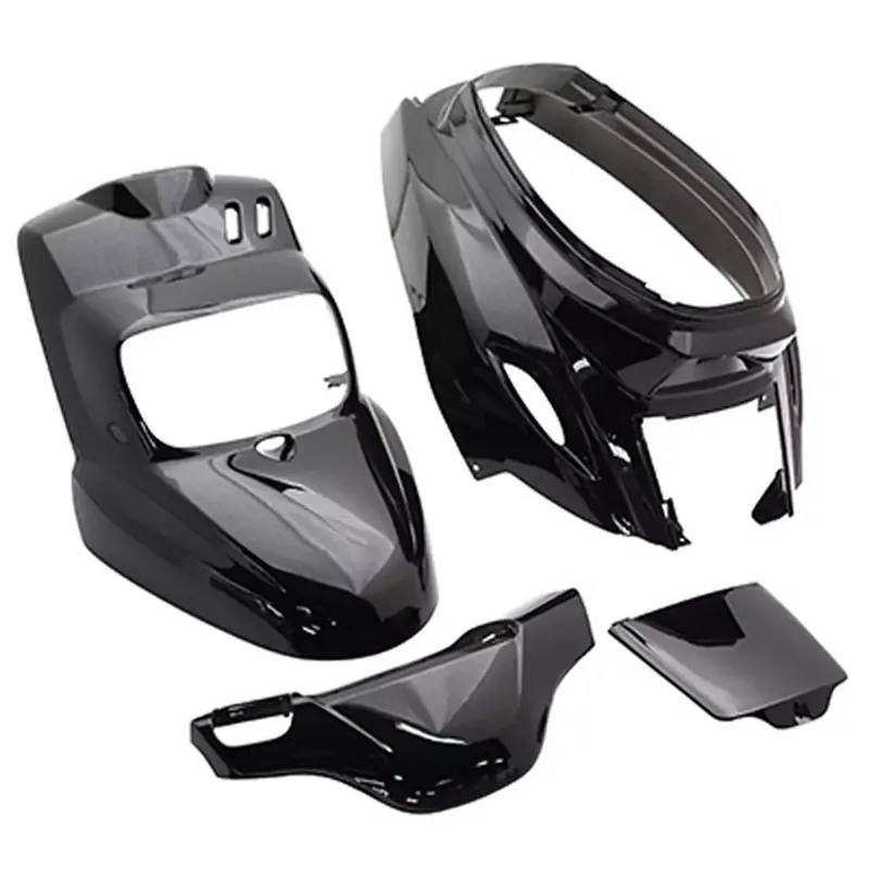 Kit Carénages / Carrosserie MBK Booster Yamaha Bw's à partir de 2004 – Type origine Noir Brillant 4 pièces Populaire