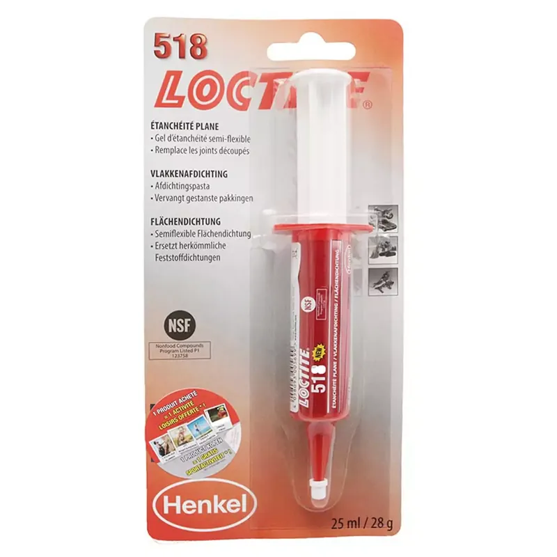 Pate à joint – Loctite 518 Rouge semi-flexible Consistance gel 25ml Solde