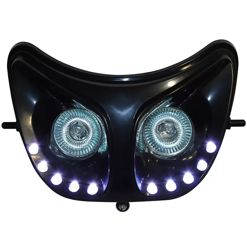 Produit De Marque Double Optique Derbi Senda – RR8 Noir à leds blanc