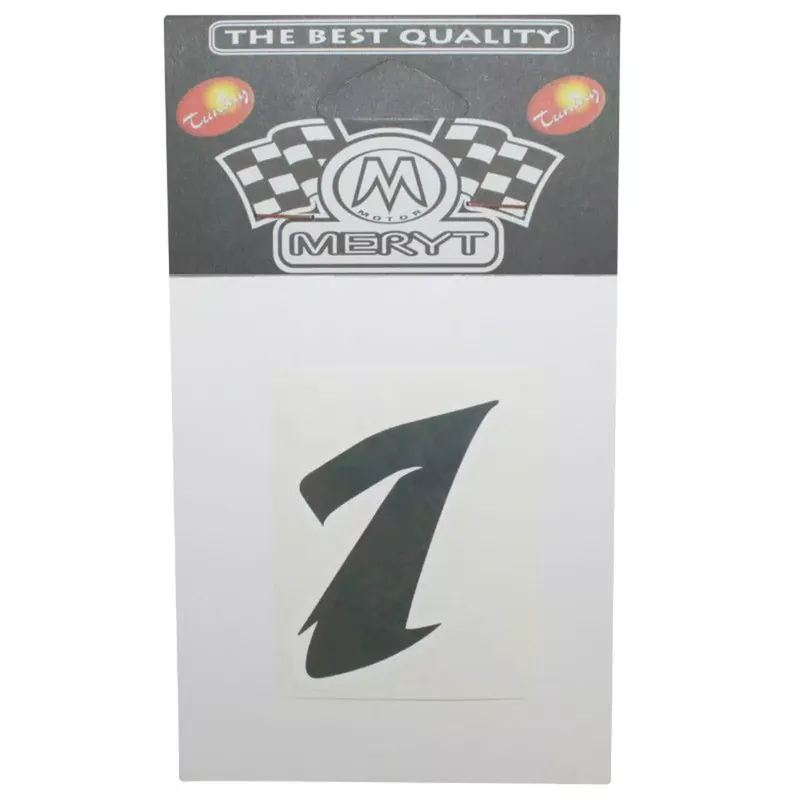 Vente Flash Autocollant / Sticker – MERYT Numéro 1 Noir 13cm