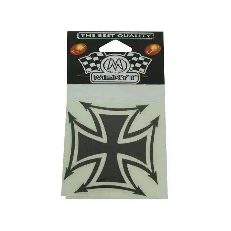 Autocollant / Sticker – MERYT Croix De Fer Noir 8.3 x 8.3cm Prix Promo