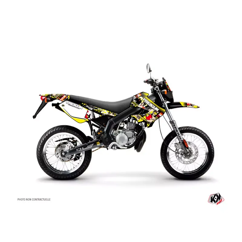 Acheter Direct Kit Deco Derbi DRD Xtreme XRace avant 2010 – Kutvek Freegunman Jaune / Rouge