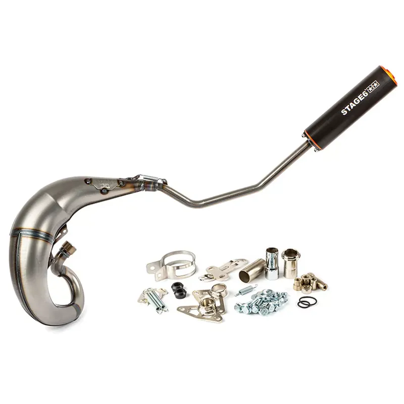 Pot Passage Haut Gauche Derbi Senda E3 E4 50 / 77cc – Streetrace CNC Noir / Orange Stage6 Promotion Saisonnière