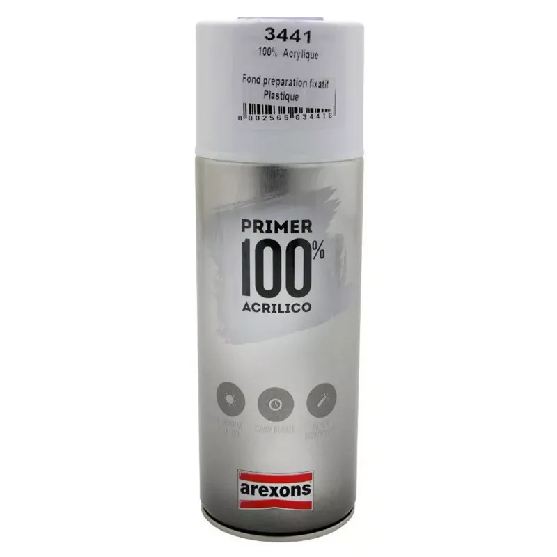 Usine Directe Bombe Apprêt Peinture – Arexons 100% Acrylique Spécial Plastique Gris Mat
