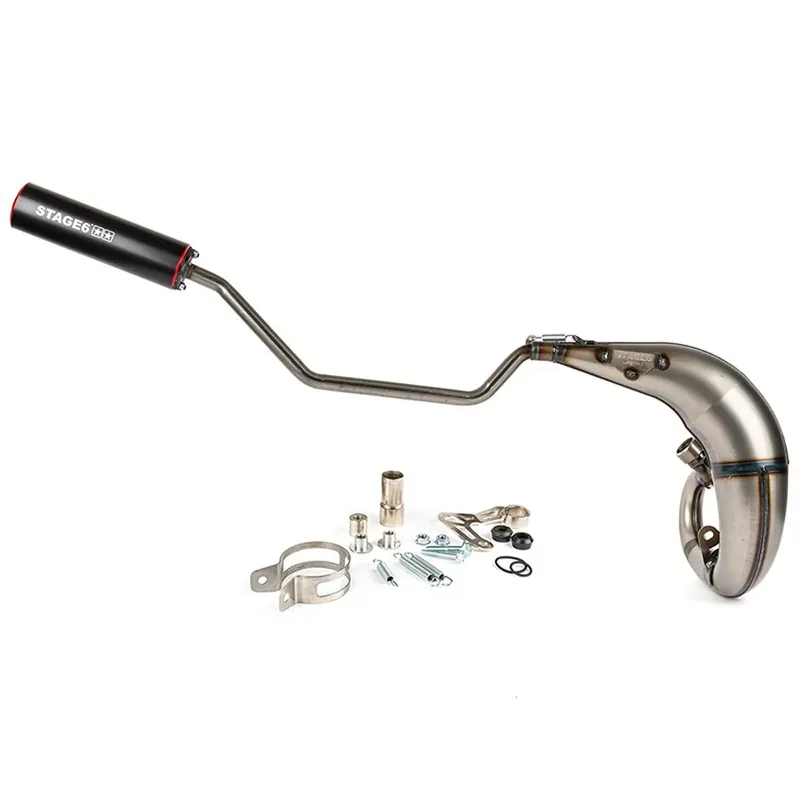 Pot Passage Haut Droit Sherco SE / SM 50 / 77cc – Streetrace CNC Noir / Rouge Stage6 Offre Exclusive