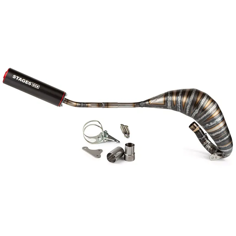 Offre Exclusive Pot Passage Haut Droit Beta RR 80 / 90cc – CNC Noir / Rouge Stage6