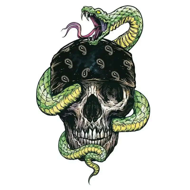 Affaire À Saisir Autocollant / Sticker – LETHAL THREAT Mini Snake Skull 6 x 8cm