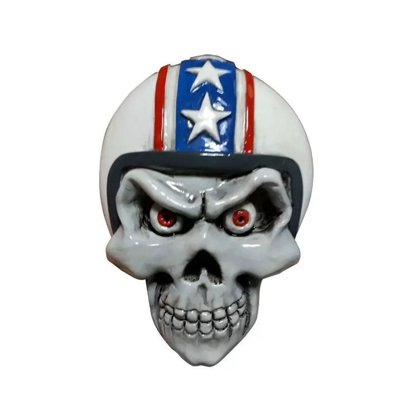 Autocollant / Sticker – LETHAL THREAT 3D Skull Helmet 11 x 7.6cm – Blanc Authentique