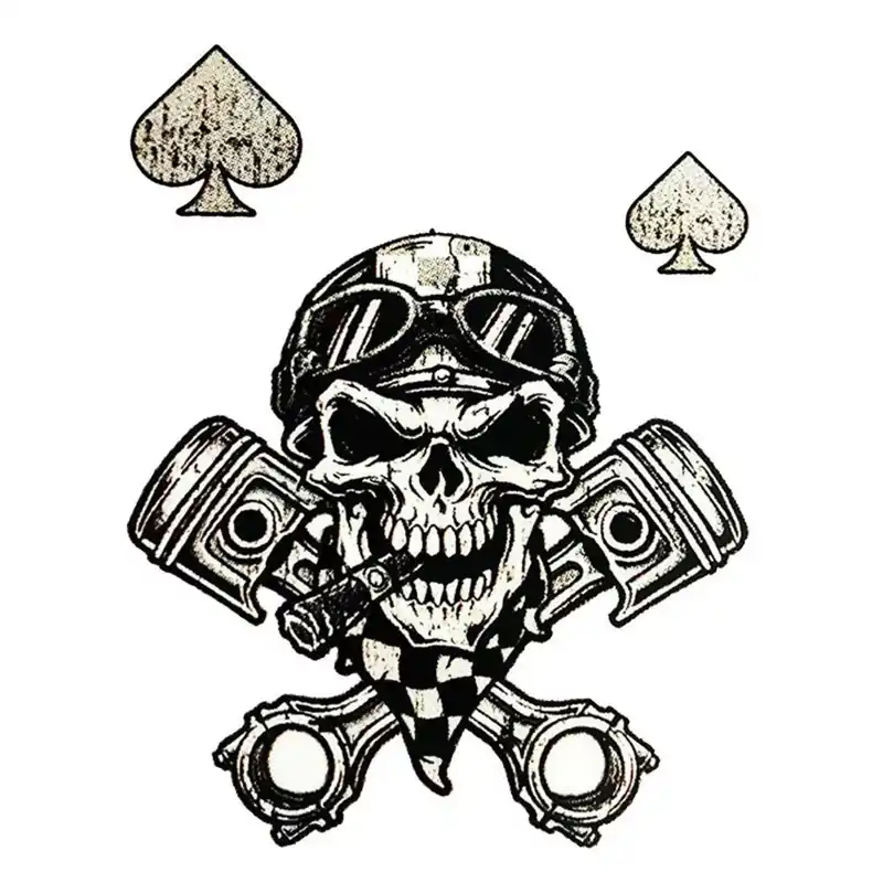 Autocollant / Sticker – LETHAL THREAT Mini Skull Helmet Spades 6 x 8cm Offre Exclusive