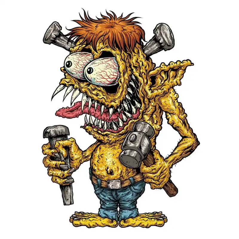 Autocollant / Sticker – LETHAL THREAT Mini Skooll Of Hard Knocks Monster 6 x 8cm Prix Réduit