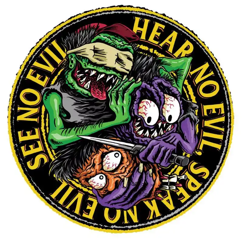 Marque Autocollant / Sticker – LETHAL THREAT Mini No Evil Monsters 6 x 8cm