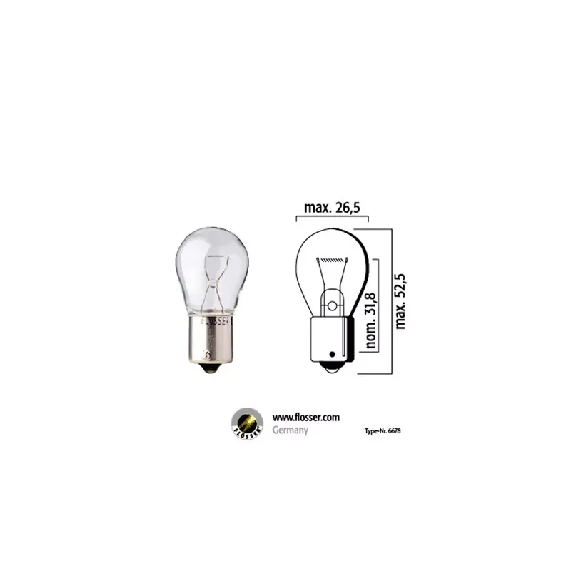Ampoule 12V 21W BAU15S – Blanc Ergots Décalés FLOSSER Nouvelle Collection