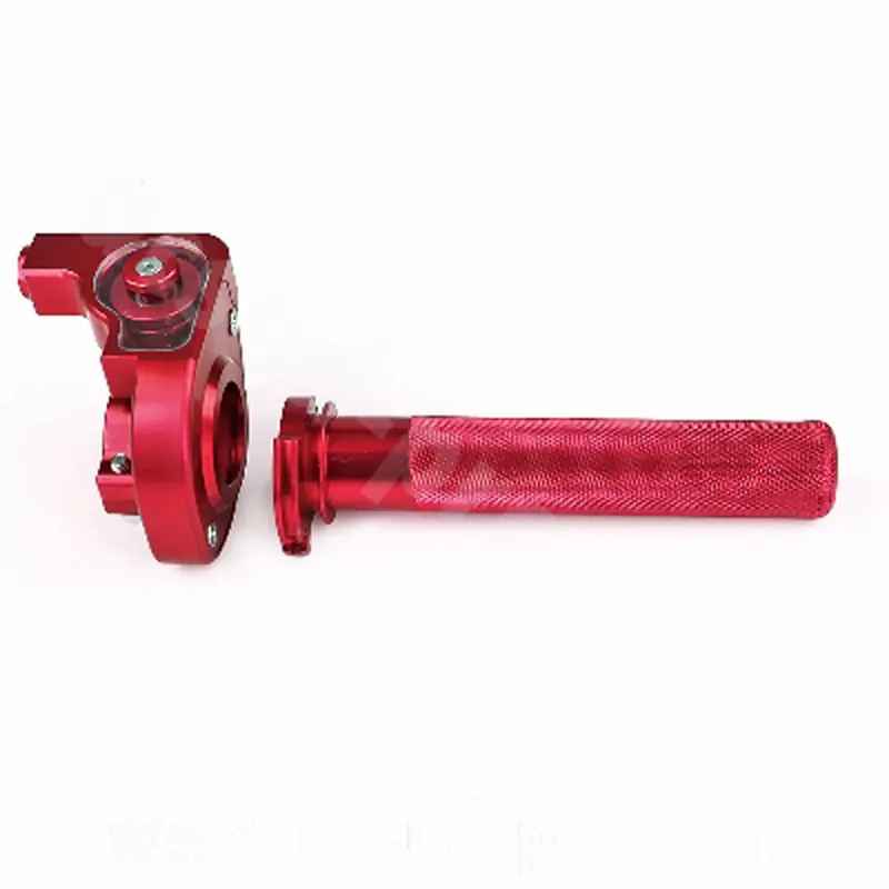 Quantité Limitée Poignée Gaz Tirage rapide 90° – NoEnd Horloger Alu CNC Rouge Anodisé
