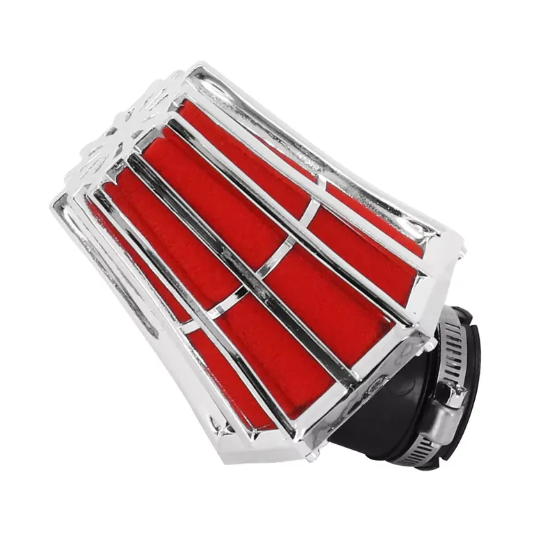 Filtre à air PHVA / PHBN – Replay Hexagonal 28 / 35mm coudé 45 degrés Chromé Achat Immédiat