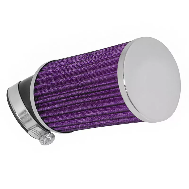 Top Vente Filtre à air PHVA / PHBN / PWK – Replay KN Long 28 / 35 / 50mm coudé 45 degrés Chromé / Violet