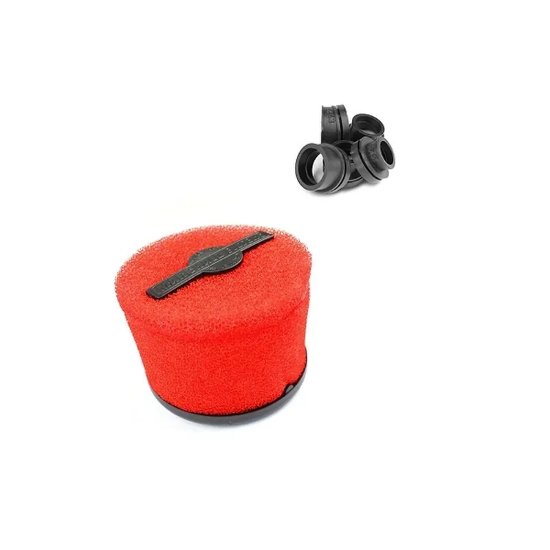 Prix Cassé Filtre à air PHBG / PHBN / PHVA / PHBH / Mikuni TM – Marchald Power Filter 28mm à 43mm droit / coudé 25 degrés L 95mm Rouge