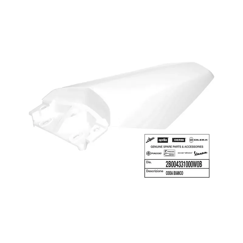 GARDE BOUE ARRIERE ORIGINE PIAGGIO GILERA 50 SMT, RCR 2018//DERBI 50 SENDA 2018//APRILIA 50 SX, RX 2018/ BLANC Prix Bas
