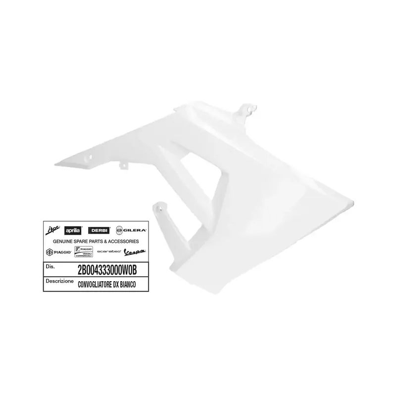 CARENAGE/DEFLECTEUR RESERVOIR DROIT ORIGINE DERBI 50 SENDA 2018//GILERA 50 SMT, RCR 2018/ BLANCHE Offre Limitée