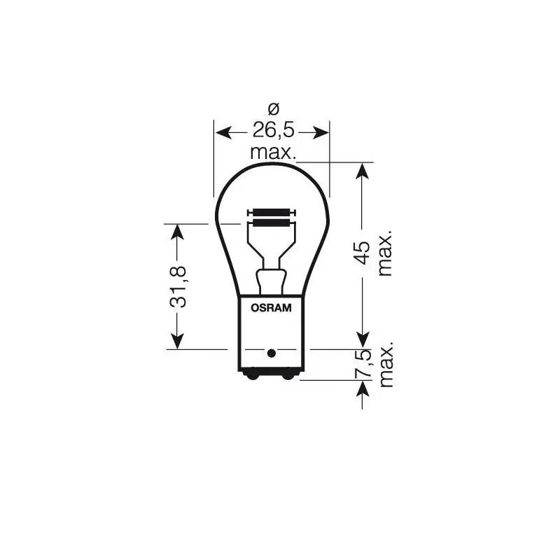 Expédié Aujourd&rsquo;hui AMPOULE 12V-21/5W / STOP OU CLIGNOTANTS 2 FILS CULOT BAY15D