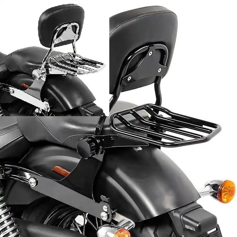 SISSY BAR + PORTE PAQUET DYNA HARLEY DAVIDSON // CHROME OU NOIR Vente Flash