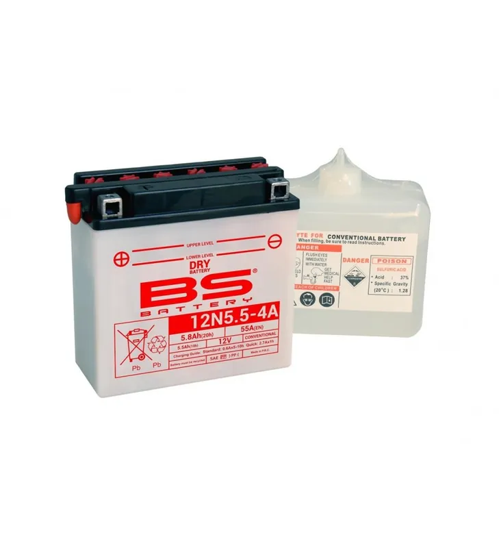 BATTERIE BS DRY 12N5.5-4A AVEC PACK ACIDE Bon Plan