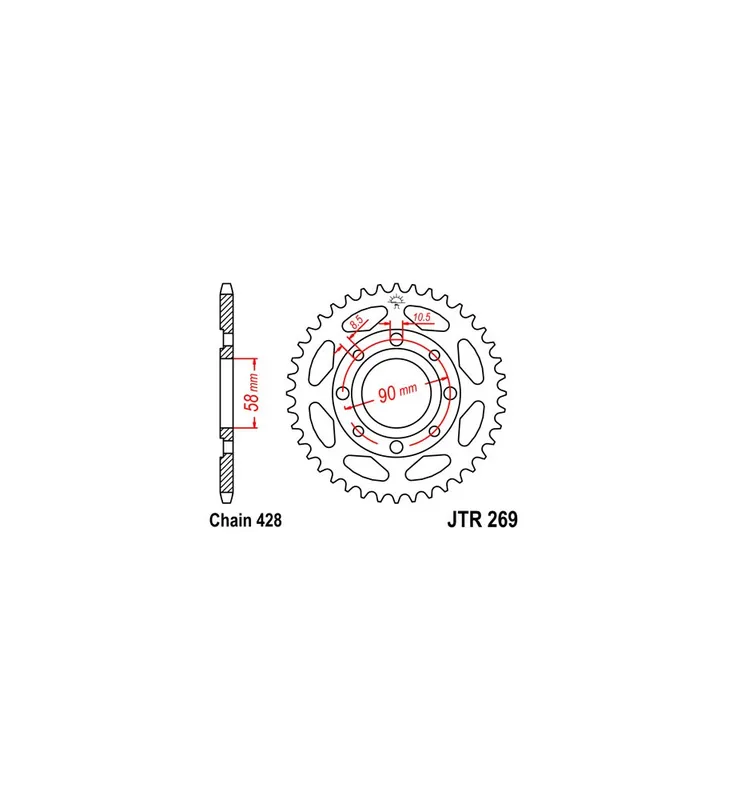 COURONNE JT SPROCKETS 49 DENTS ACIER PAS Satisfait Ou Remboursé