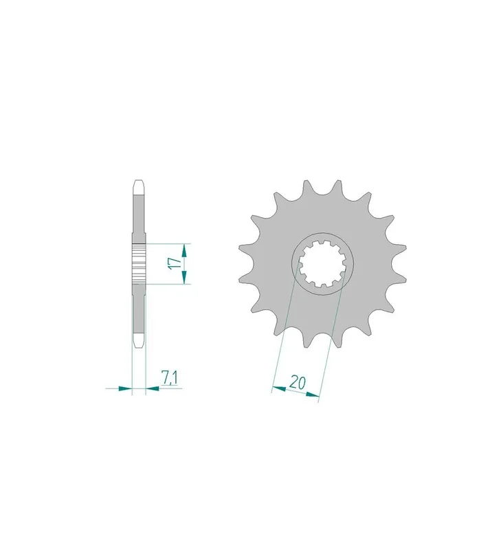 Pignon AFAM 13 dents acier standard pas 420 type 94119 AM6 Prix Réduit
