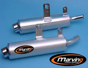 2 Silencieux Marving chrome / alu pour Suzuki DR800SM type SR43 Meilleure Vente