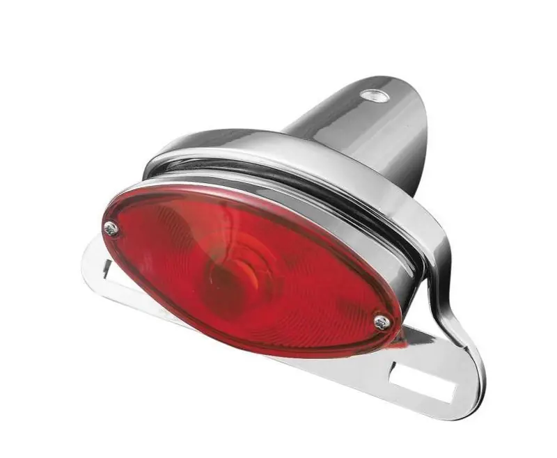 Feux AR "Cateye" classique chrome avec support de plaque Nouvelle Collection