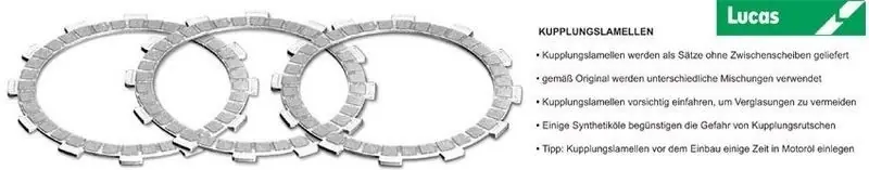 Nouvelle Collection Jeu de 7 disques lisses d'embrayage LUCAS pour Beta RR 400 05-08