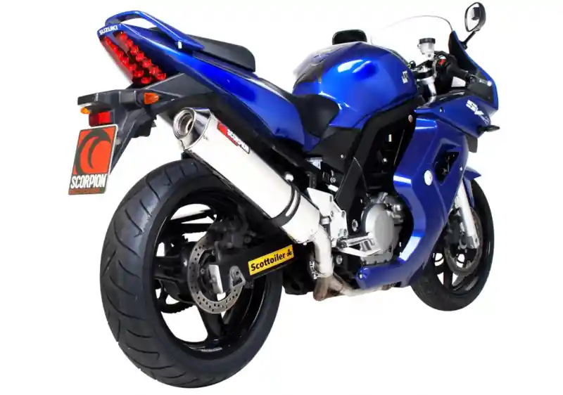 Vente Directe Scorpion Factory silencieux oval inox Suzuki SV650 N et S 2004/2006