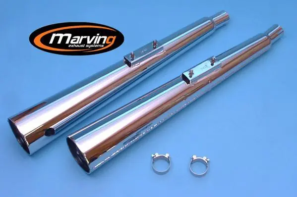 Marving 2 silencieux chromé pour Z440 KZ440G 1982 Dernière Chance