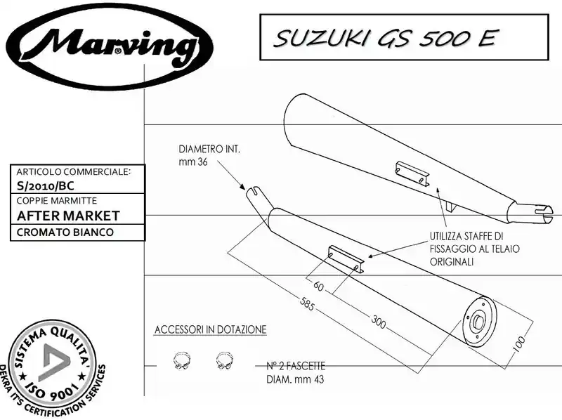 Populaire Marving 2 silencieux chromés pour Suzuki GS 550 E 1981…