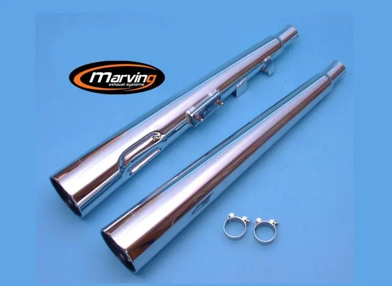Acheter En Ligne Marving 2 silencieux chromés pour Suzuki GSX250 GS25X
