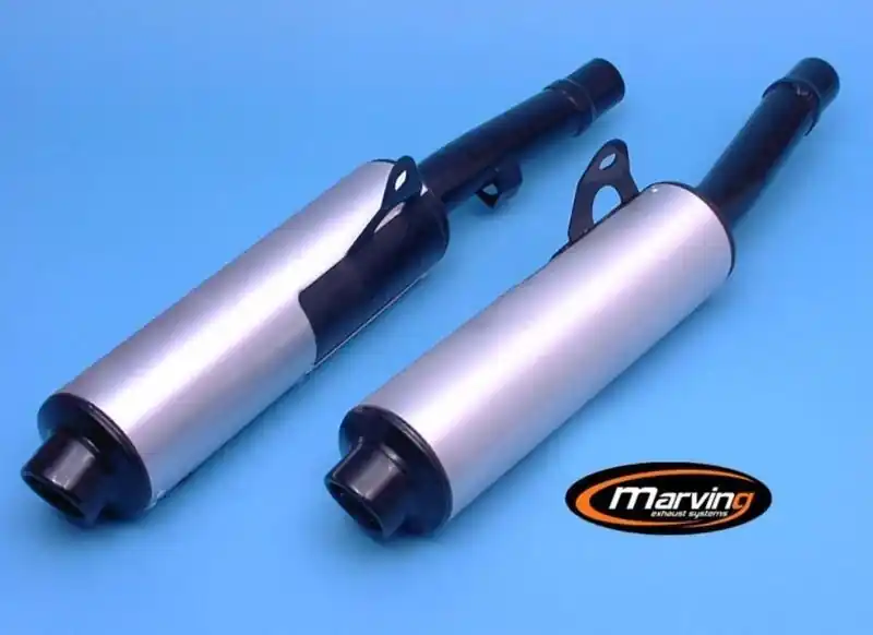 Marving 2 silencieux acier noir et alu pour ZZR600 de 1990 à 1992 Offre Du Jour