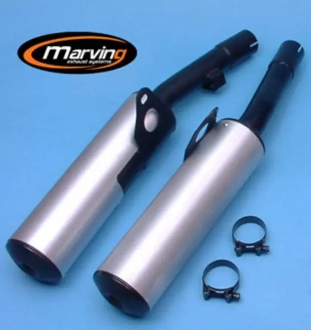 Marving 2 silencieux noir/alu pour Kawasaki GPX600 Réduction