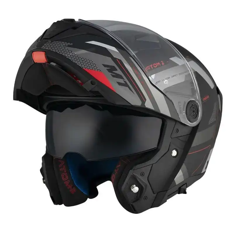 Casque modulable MT ATOM 2SV BAST Noir Gris Mat XS – 53/54 cm Vente Directe